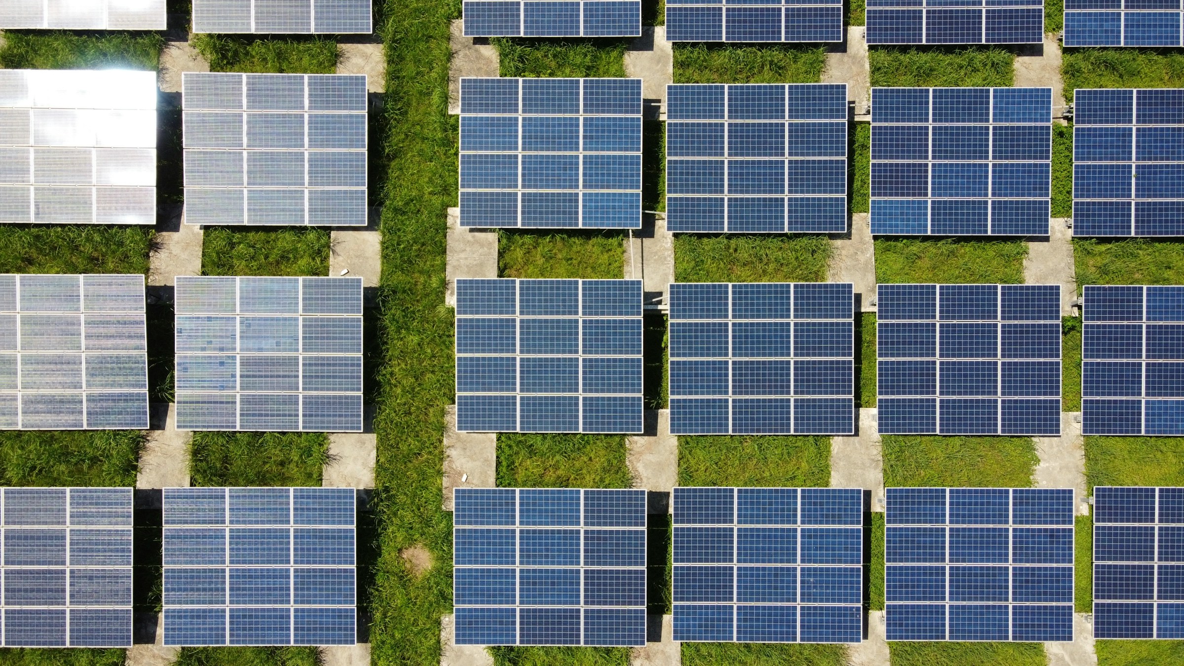Solar panels directly from above.